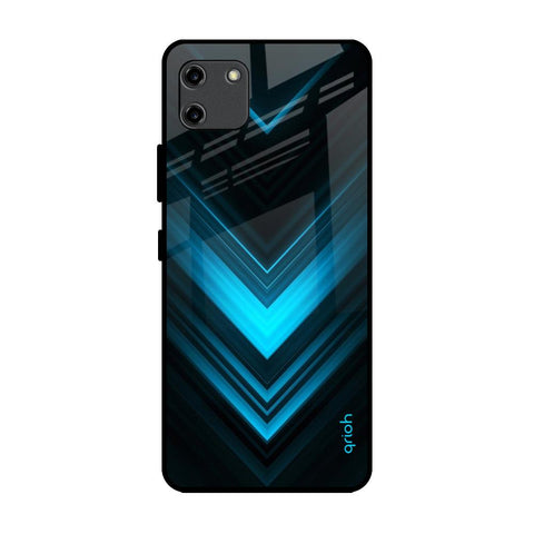 Vertical Blue Arrow Realme C11 Glass Back Cover Online