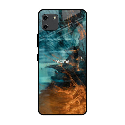 Golden Splash Realme C11 Glass Back Cover Online