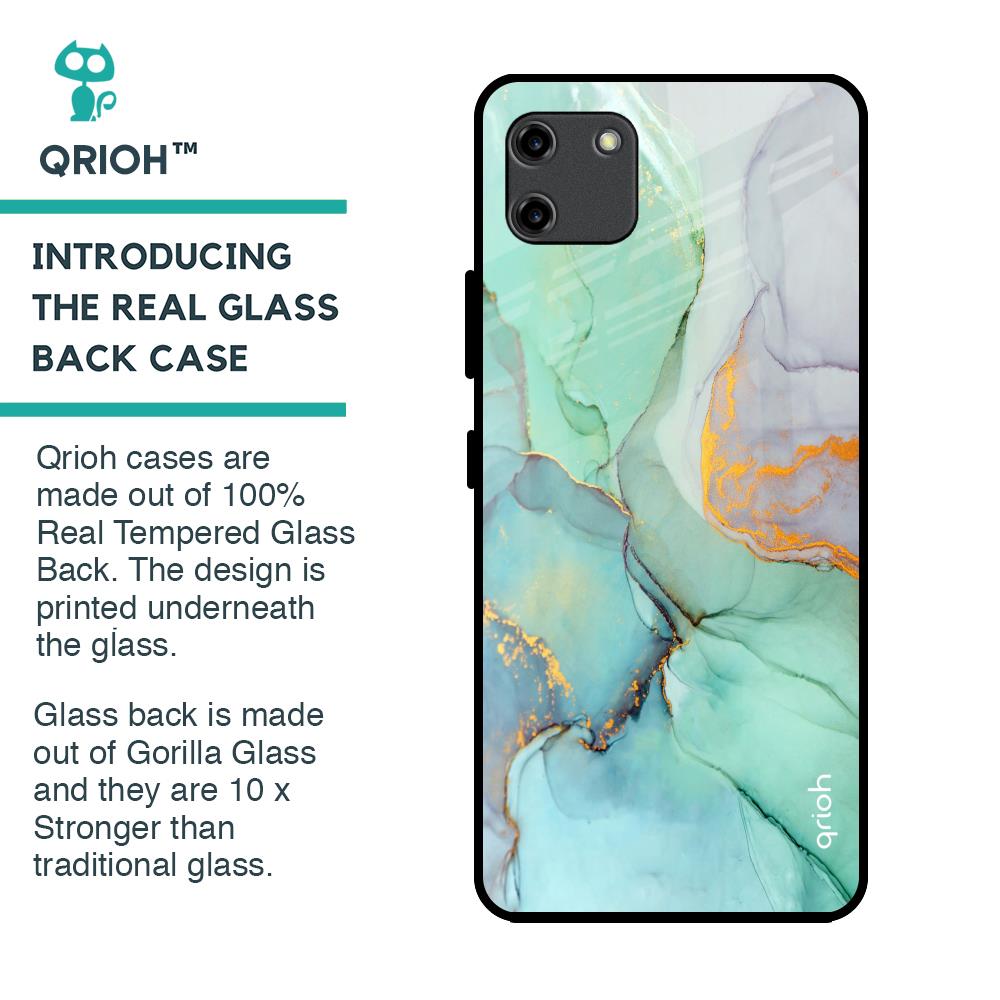 Green Marble Glass Case for Realme C11
