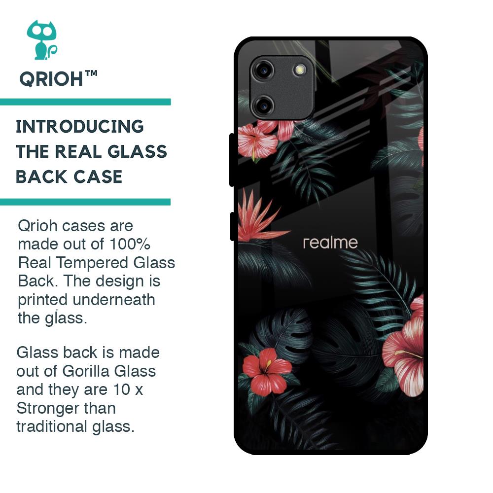 Tropical Art Flower Glass Case for Realme C11