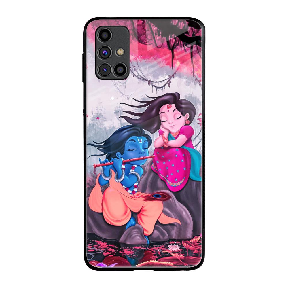 Radha Krishna Art Samsung Galaxy M31s Glass Back Cover Online