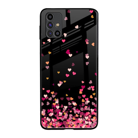 Heart Rain Fall Samsung Galaxy M31s Glass Back Cover Online