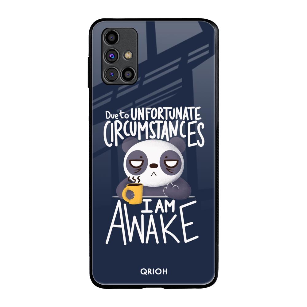 Struggling Panda Samsung Galaxy M31s Glass Back Cover Online