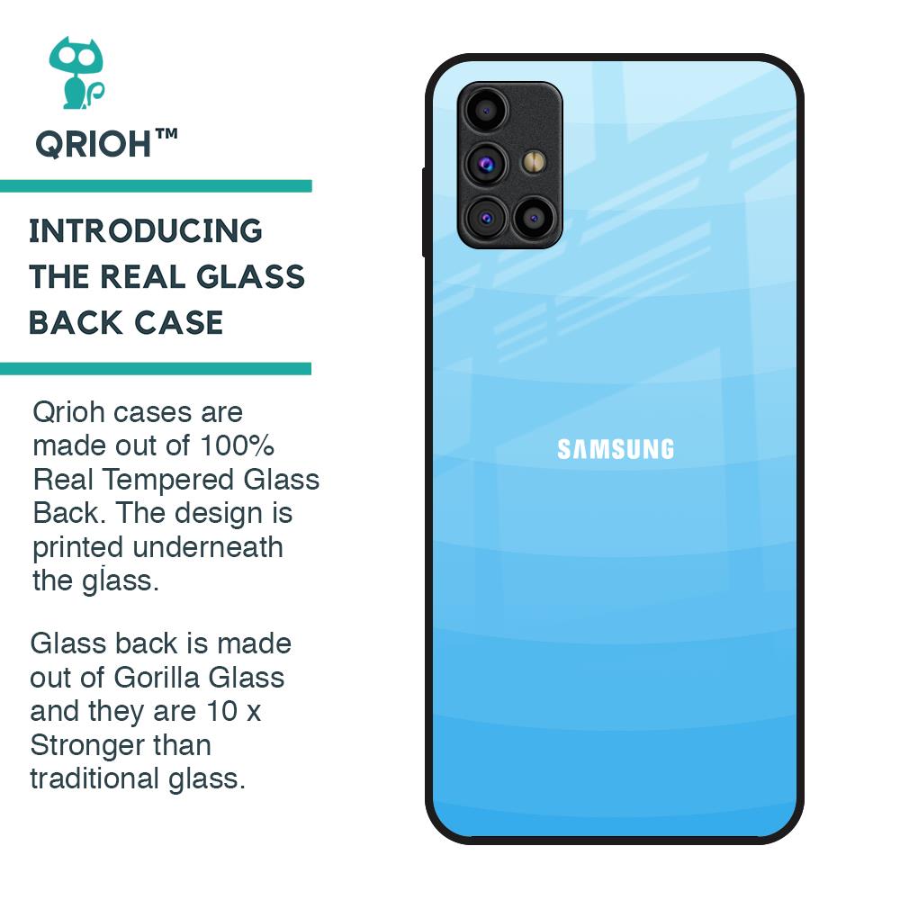 Wavy Blue Pattern Glass Case for Samsung Galaxy M31s