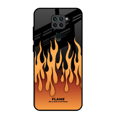 Fire Flame Redmi Note 9 Glass Back Cover Online