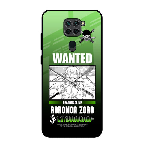 Zoro Wanted Redmi Note 9 Glass Back Cover Online