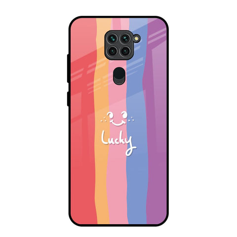 Lucky Abstract Redmi Note 9 Glass Back Cover Online