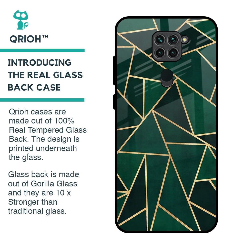 Abstract Green Glass Case For Redmi Note 9