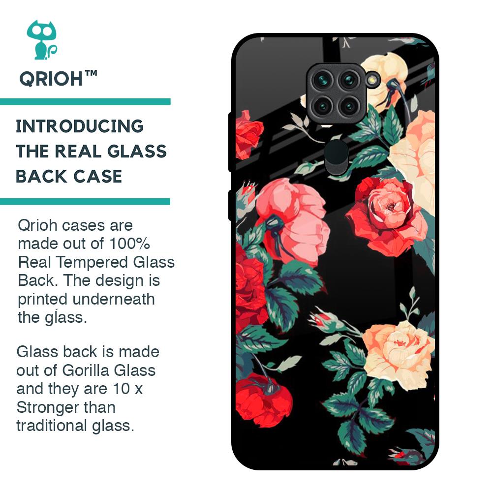 Floral Bunch Glass Case For Redmi Note 9