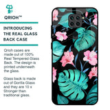 Tropical Leaves & Pink Flowers Glass Case for Redmi Note 9