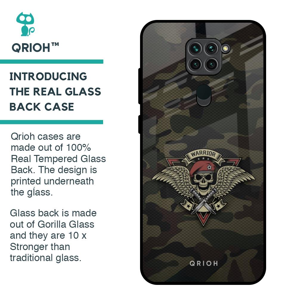Army Warrior Glass Case for Redmi Note 9