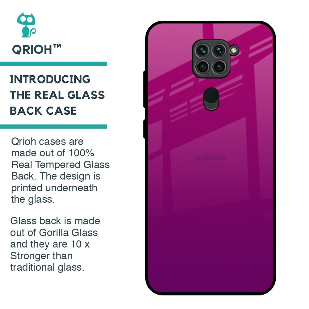 Magenta Gradient Glass Case For Redmi Note 9