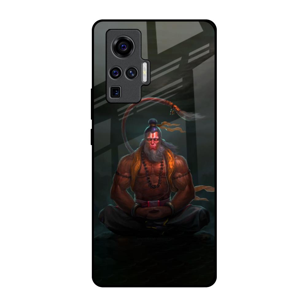 Lord Hanuman Animated Vivo X50 Pro Glass Back Cover Online