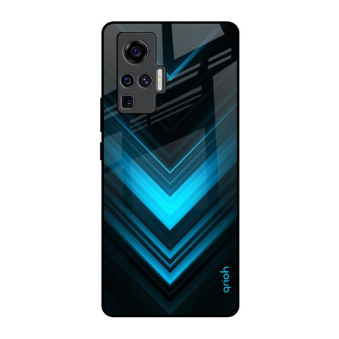 Vertical Blue Arrow Vivo X50 Pro Glass Back Cover Online
