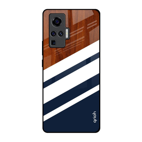 Bold Stripes Vivo X50 Pro Glass Back Cover Online