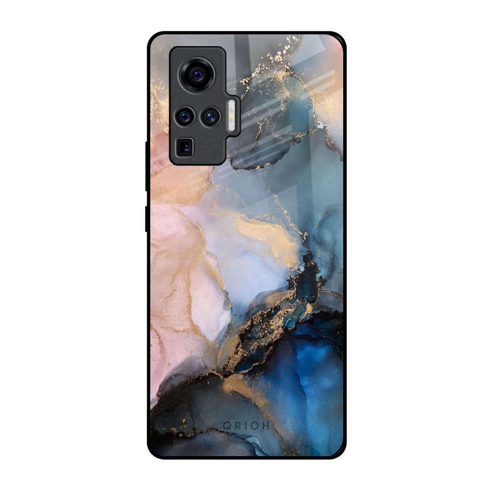 Marble Ink Abstract Glass Case for Vivo X50 Pro