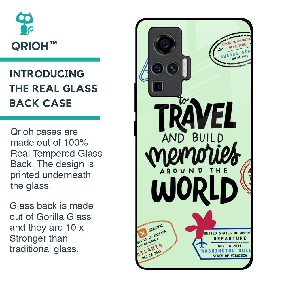 Travel Stamps Glass Case for Vivo X50 Pro