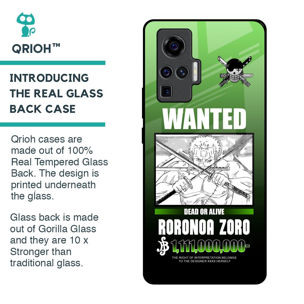 Zoro Wanted Glass Case for Vivo X50 Pro
