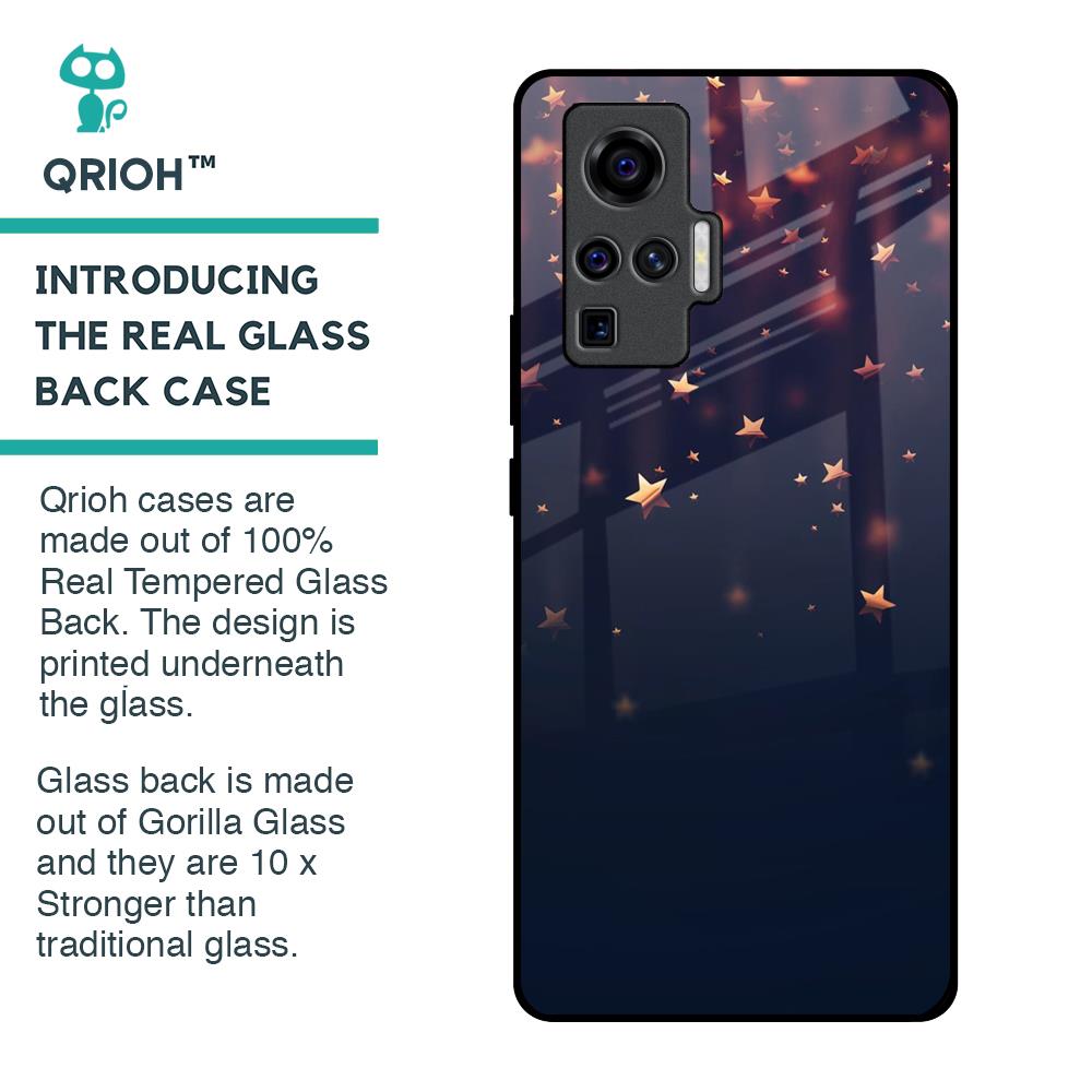 Falling Stars Glass Case For Vivo X50 Pro