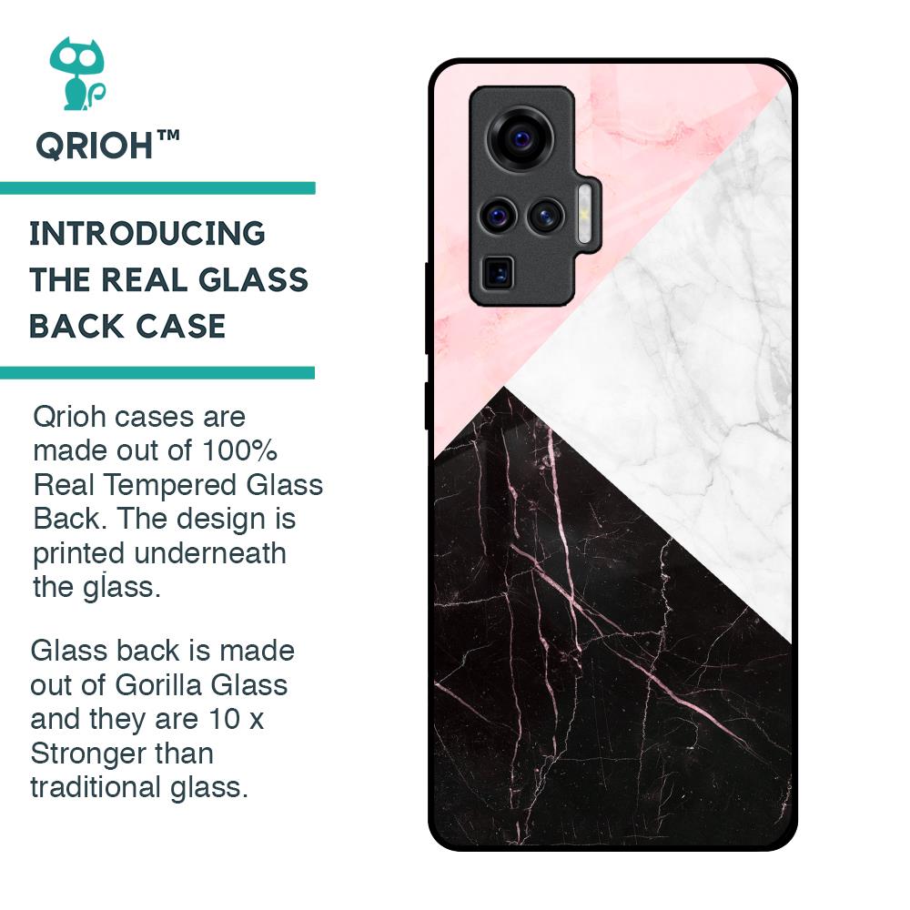 Marble Collage Art Glass Case For Vivo X50 Pro