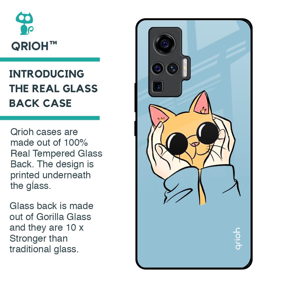 Adorable Cute Kitty Glass Case For Vivo X50 Pro