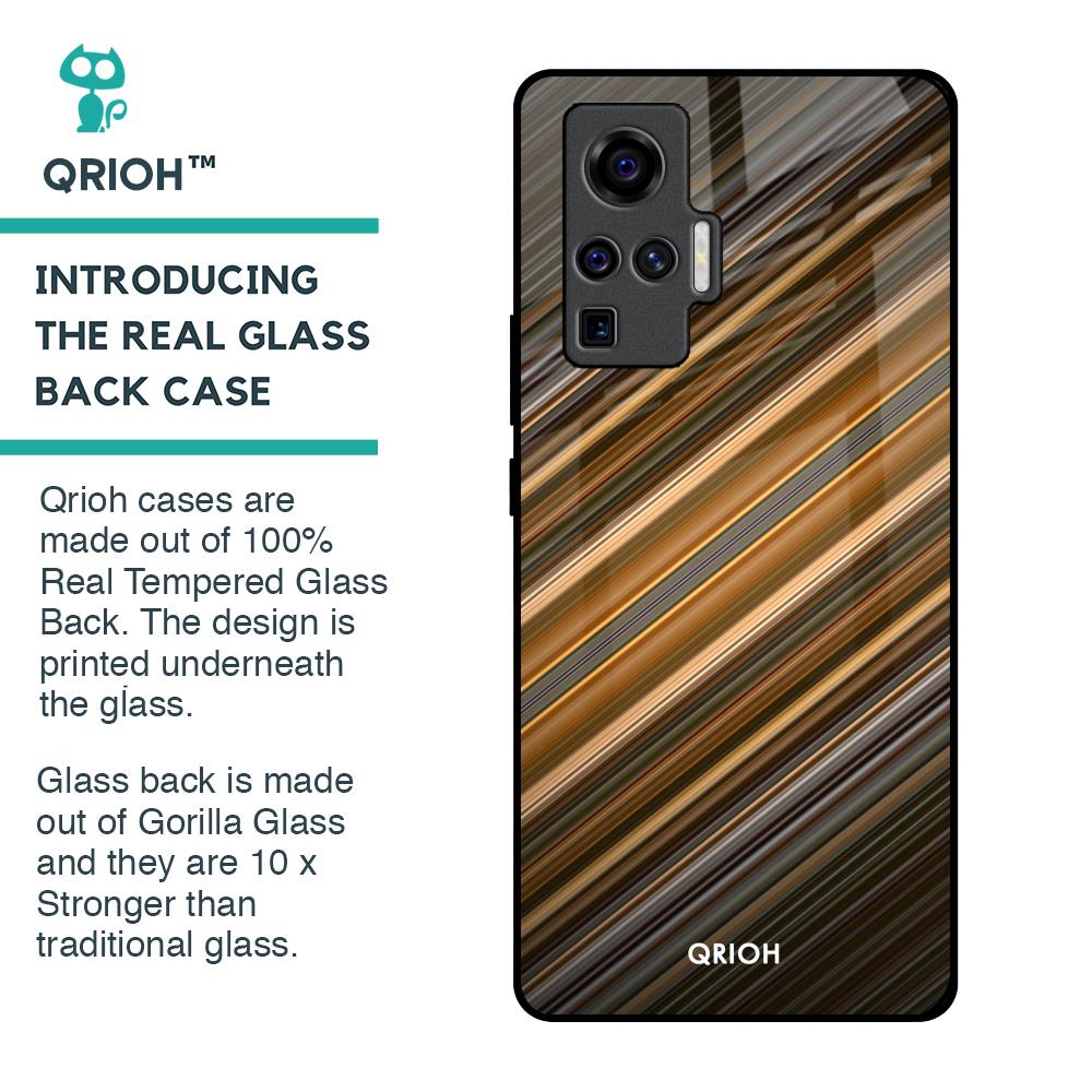 Diagonal Slash Pattern Glass Case for Vivo X50 Pro