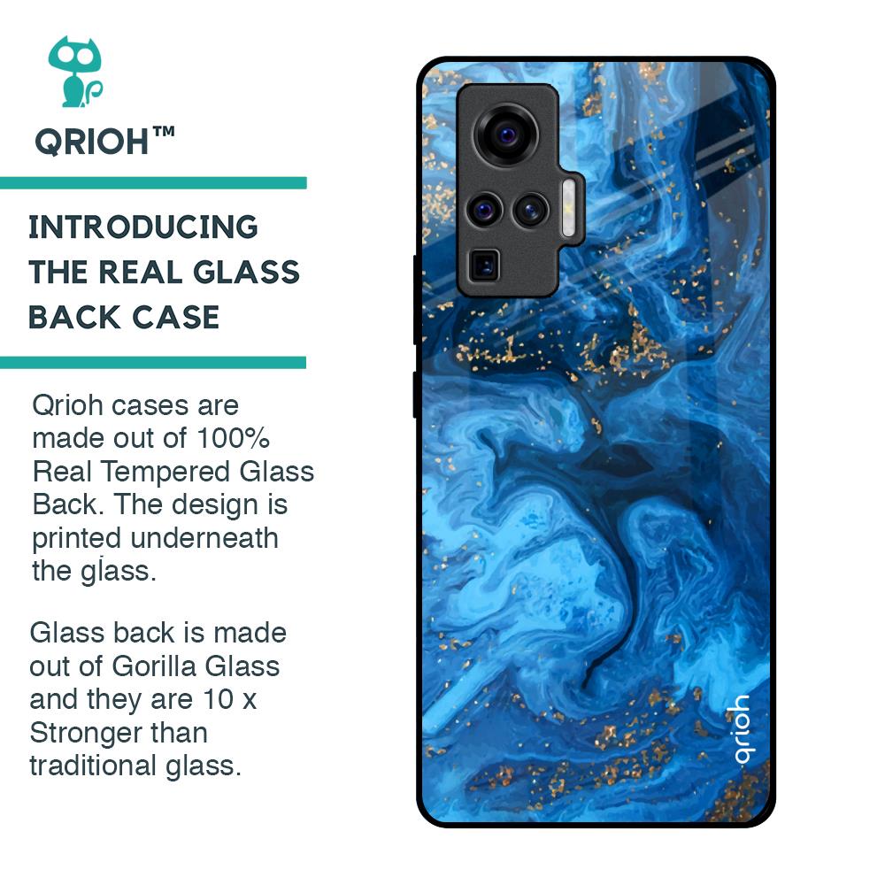 Gold Sprinkle Glass Case for Vivo X50 Pro