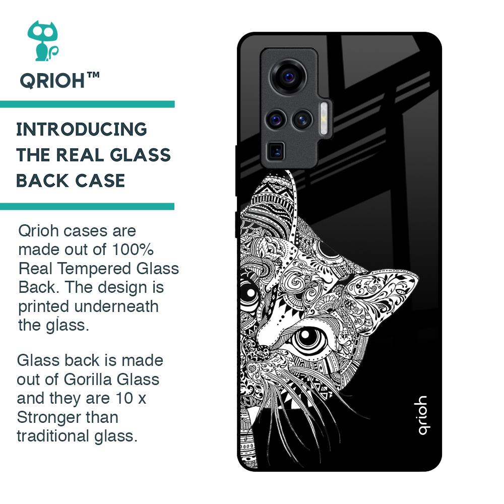 Kitten Mandala Glass Case for Vivo X50 Pro