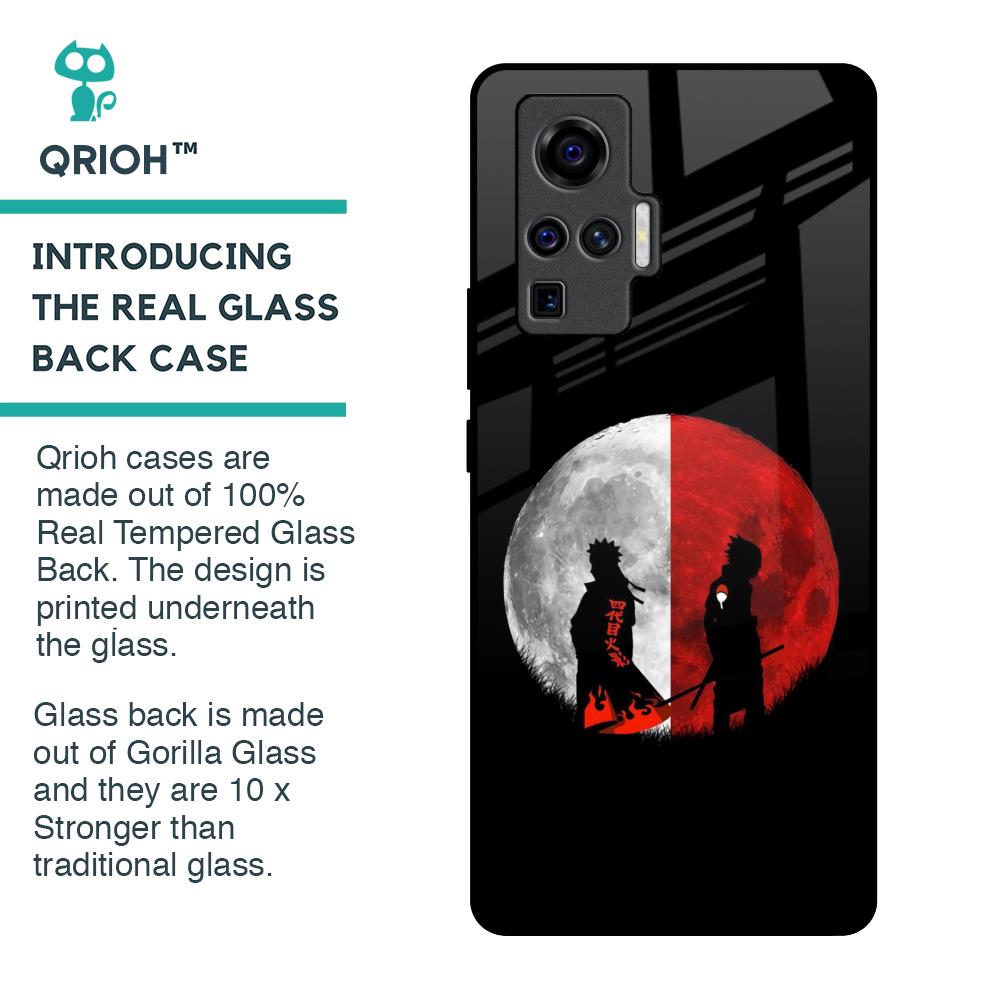 Anime Red Moon Glass Case for Vivo X50 Pro