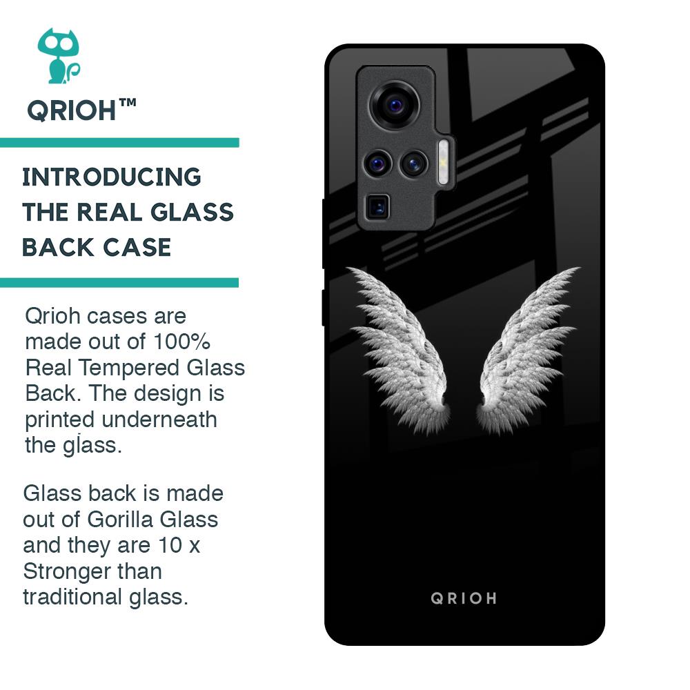 White Angel Wings Glass Case for Vivo X50 Pro