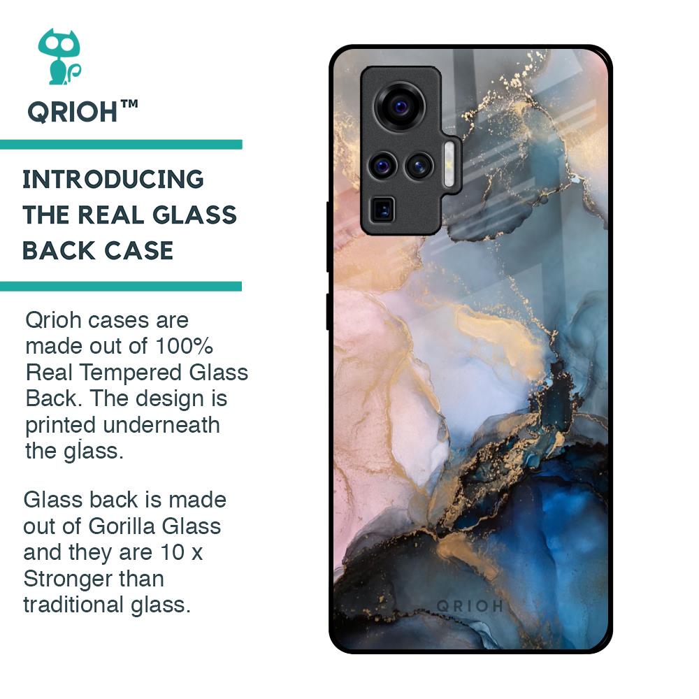 Marble Ink Abstract Glass Case for Vivo X50 Pro