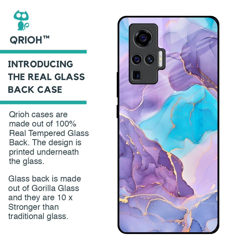 Alcohol ink Marble Glass Case for Vivo X50 Pro