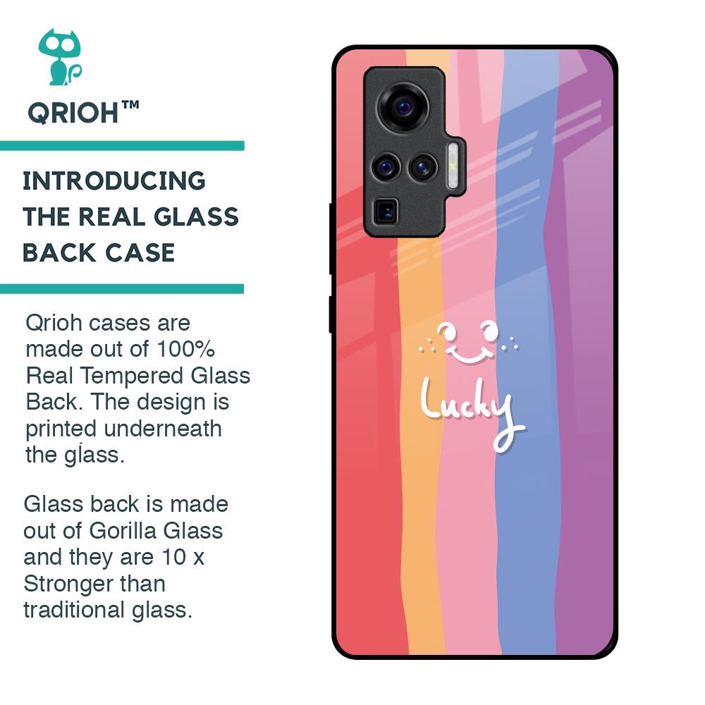 Lucky Abstract Glass Case for Vivo X50 Pro