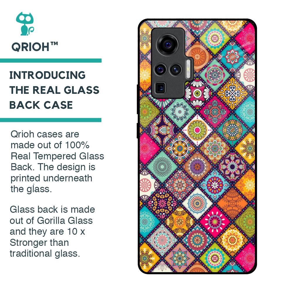 Multicolor Mandala Glass Case for Vivo X50 Pro