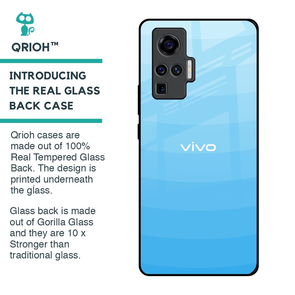 Wavy Blue Pattern Glass Case for Vivo X50 Pro