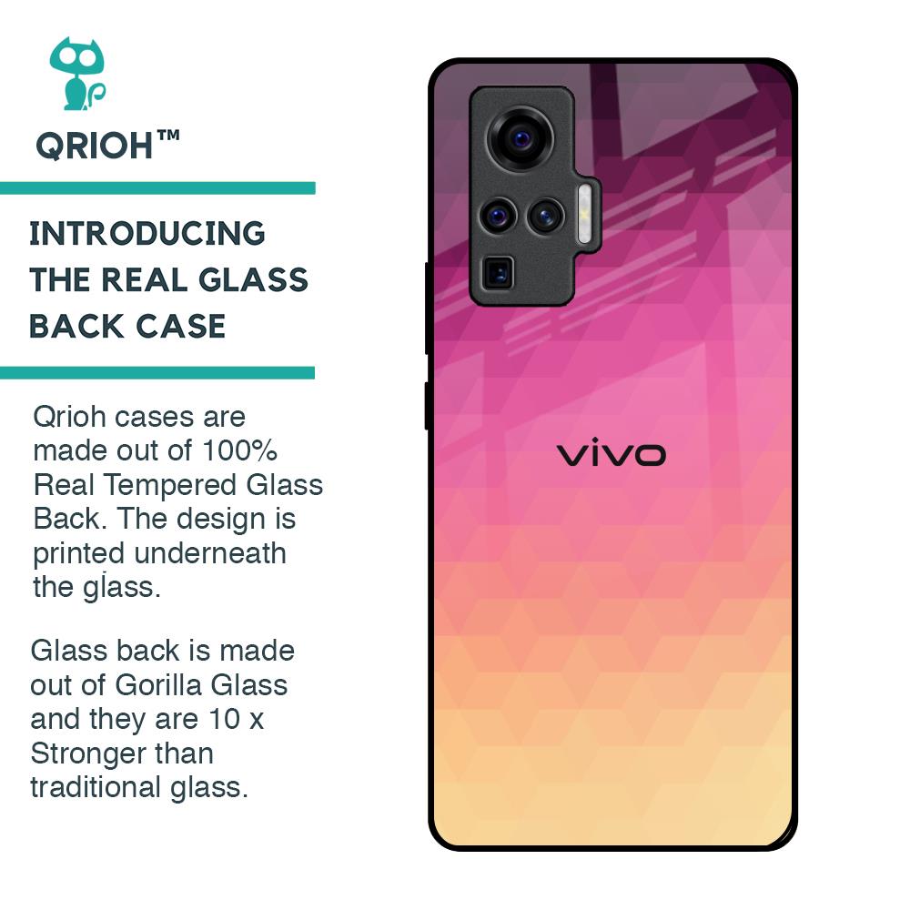 Geometric Pink Diamond Glass Case for Vivo X50 Pro