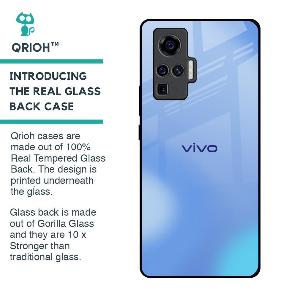 Vibrant Blue Texture Glass Case for Vivo X50 Pro