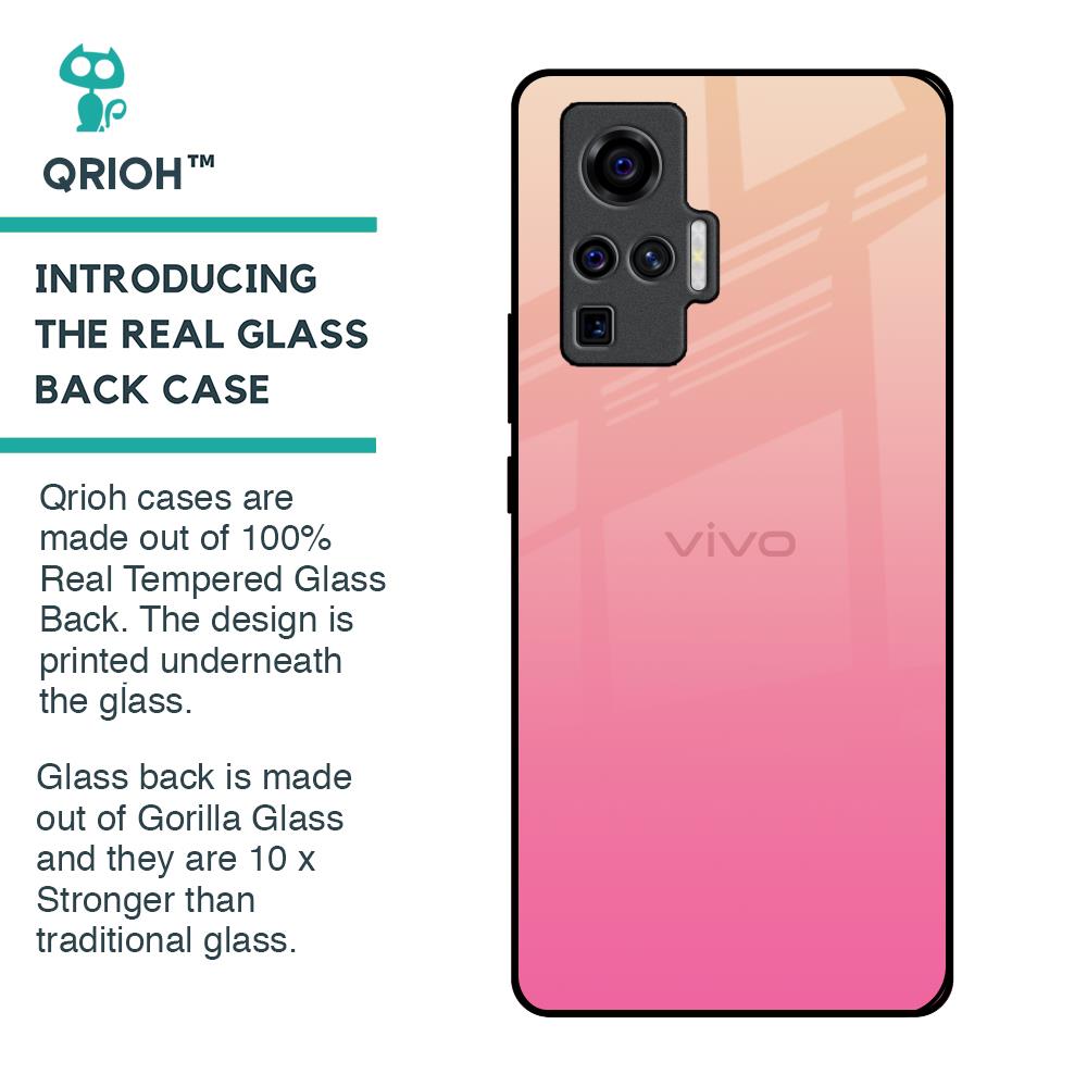 Pastel Pink Gradient Glass Case For Vivo X50 Pro
