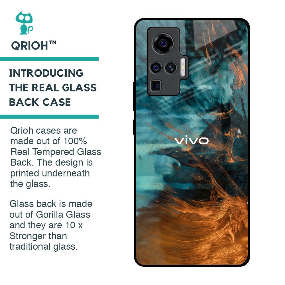 Golden Splash Glass Case for Vivo X50 Pro