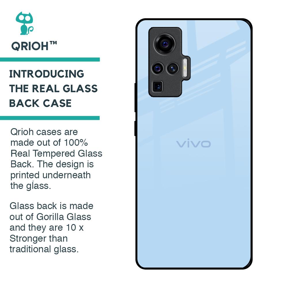 Pastel Sky Blue Glass Case for Vivo X50 Pro