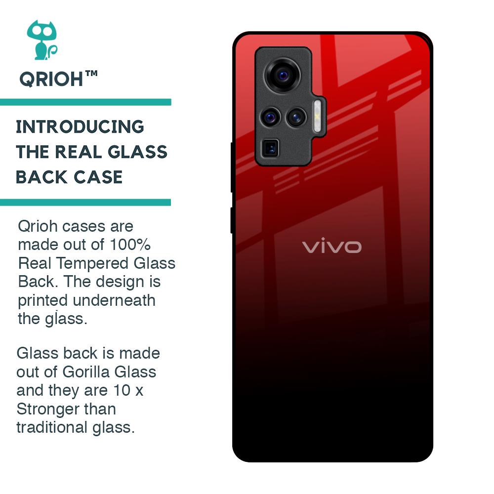 Maroon Faded Glass Case for Vivo X50 Pro