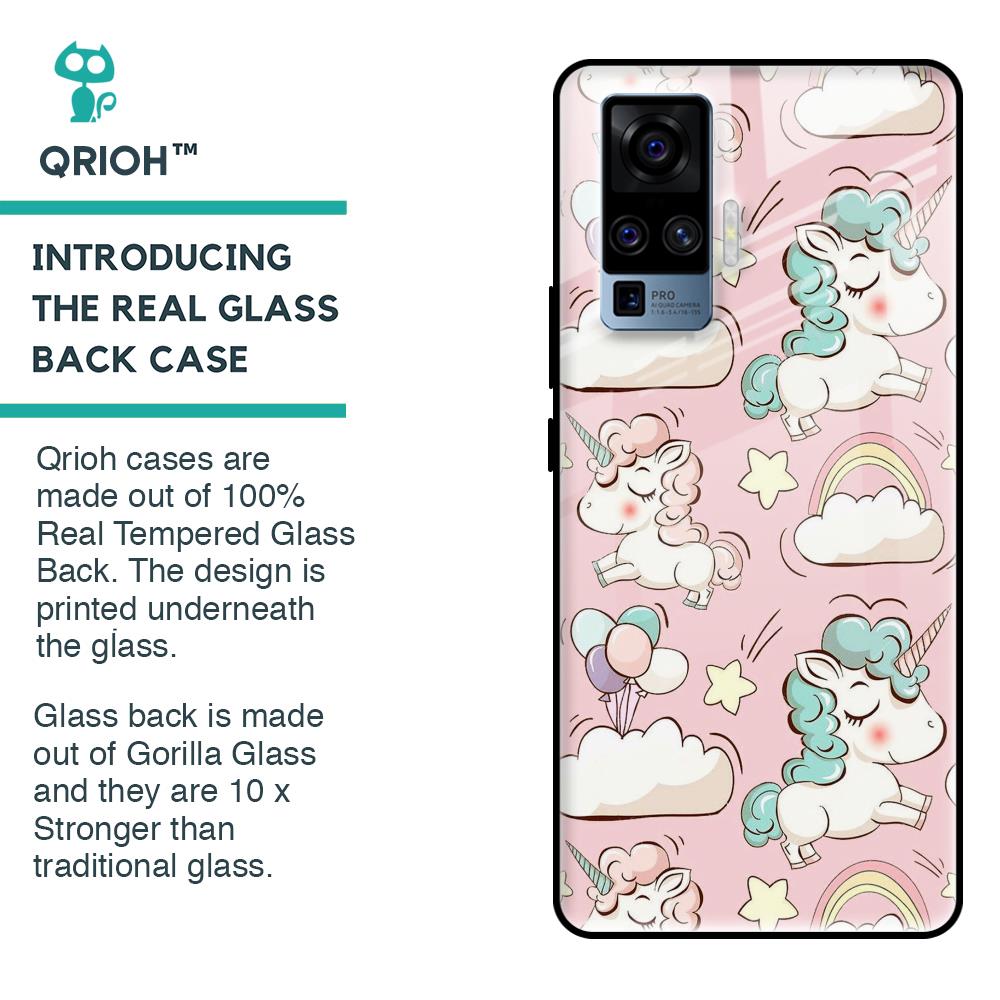 Balloon Unicorn Glass case for Vivo X50 Pro