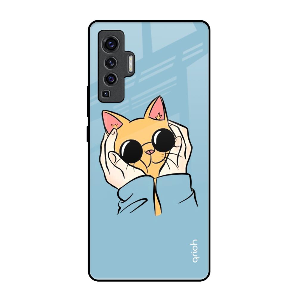 Adorable Cute Kitty Vivo X50 Glass Back Cover Online