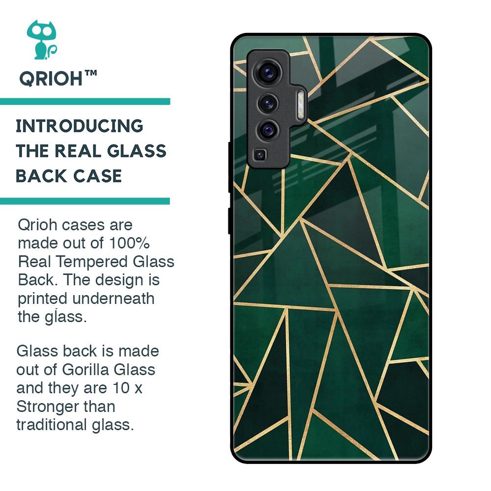 Abstract Green Glass Case For Vivo X50