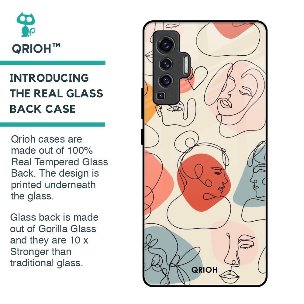 Abstract Faces Glass Case for Vivo X50