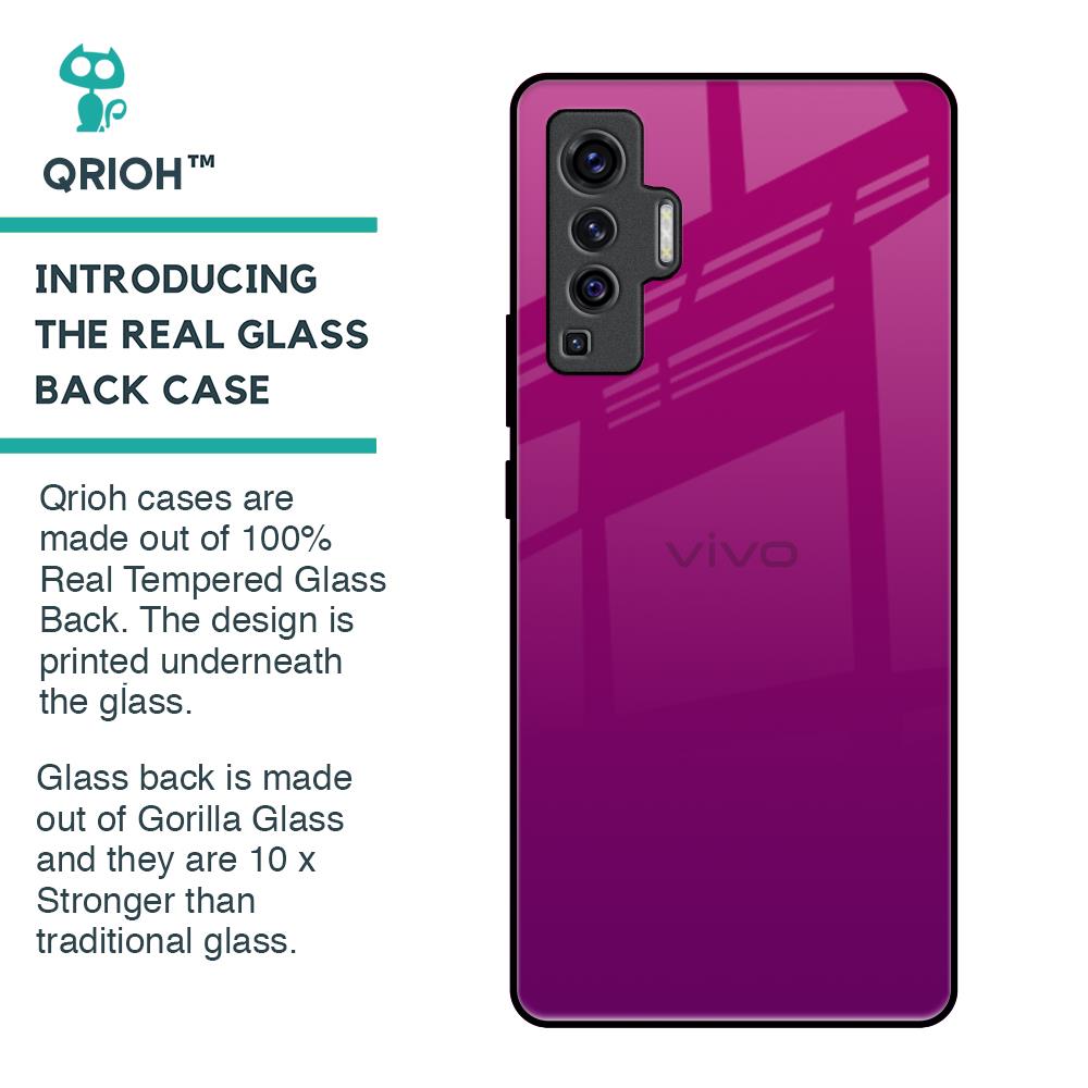 Magenta Gradient Glass Case For Vivo X50