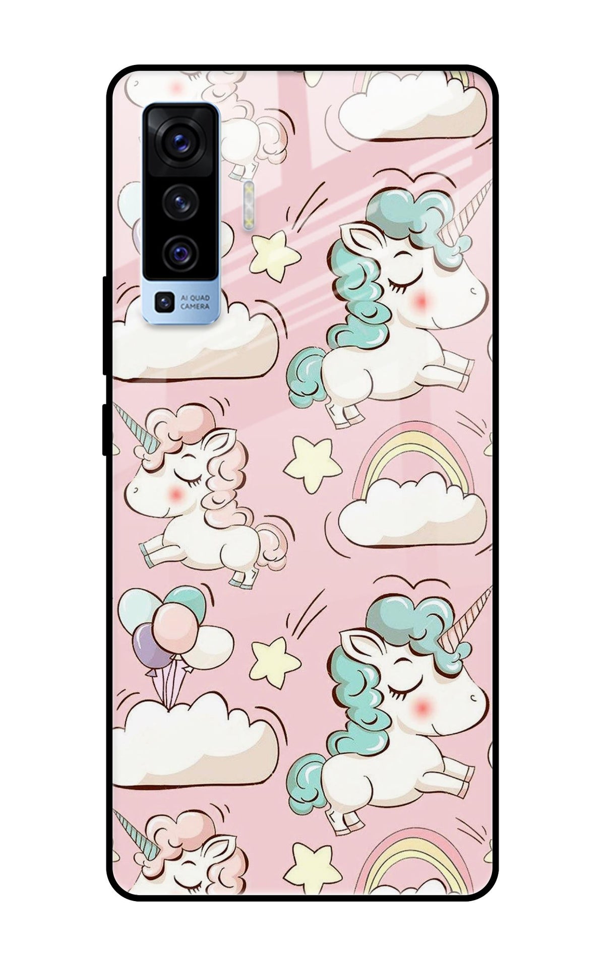 Balloon Unicorn Vivo X50 Glass Cases & Covers Online