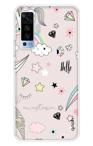 Unicorn Doodle Vivo X50 Back Cover