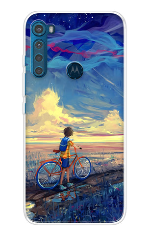 Riding Bicycle to Dreamland Motorola One Fusion+ Back Cover