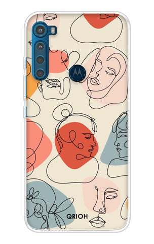 Abstract Faces Motorola One Fusion+ Back Cover